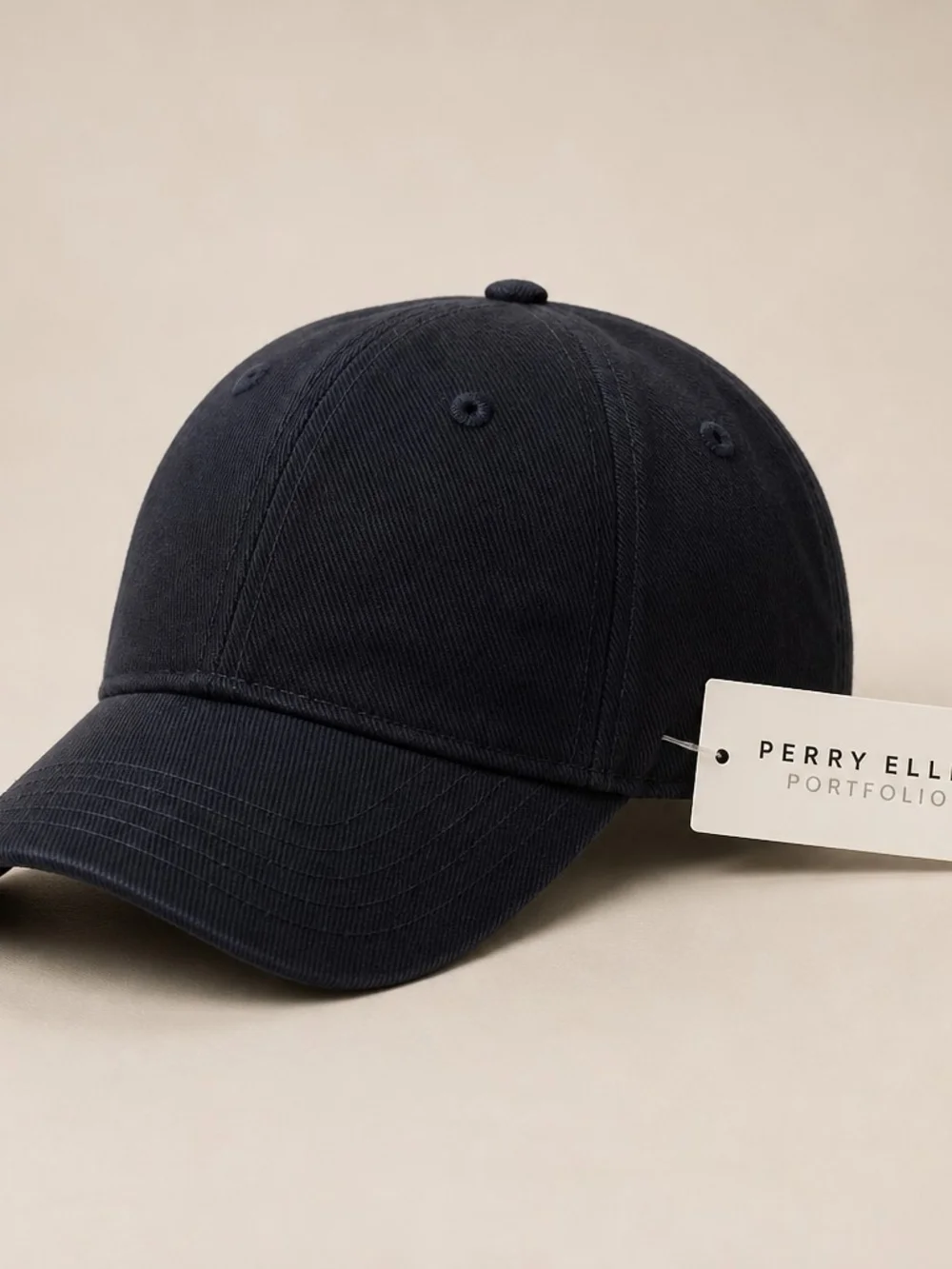 Perry Ellis Dark Navy Cotton Logo Cap